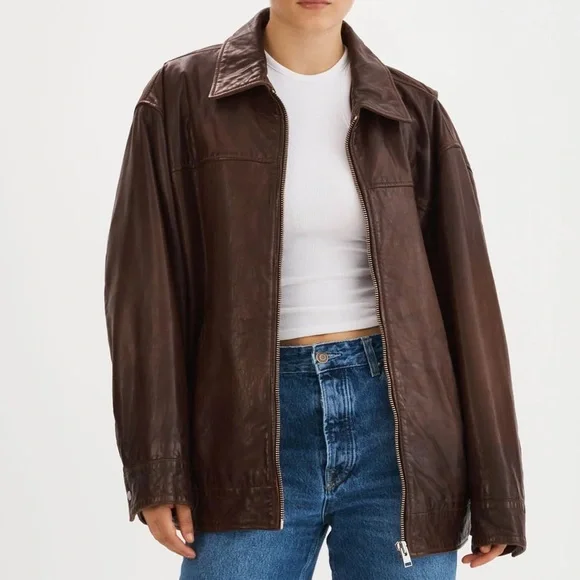 Lamarque Dark Brown Leather Jacket - Picture 1 of 8